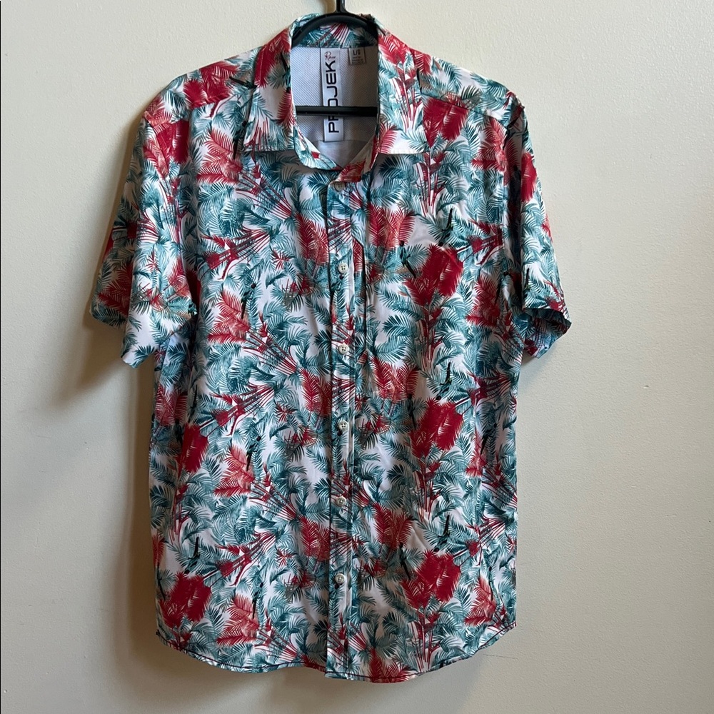 Projek Raw Floral Button Down Shirt - Red and Green